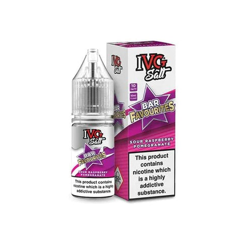 Buy cheapest online IVG Salts 10ml IVG Bar Favourites - Pack Of 10 Sour Raspberry Pomegranate 20MG at lowest price in uk