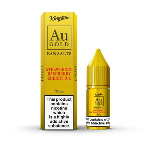 Buy cheapest online Kingston Au Gold Bar Salts 10ml E-liquids - Box of 10 Strawberry Raspberry Cherry Ice at lowest price in uk