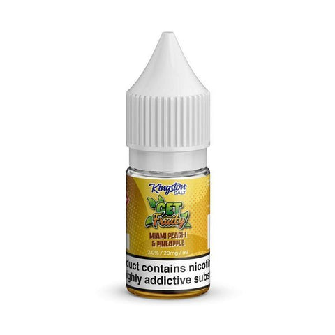 Buy cheapest online Kingston Salt Get Fruity Nic Salt - 10ml - Box of 10 Miami Peach Pineapple at lowest price in uk