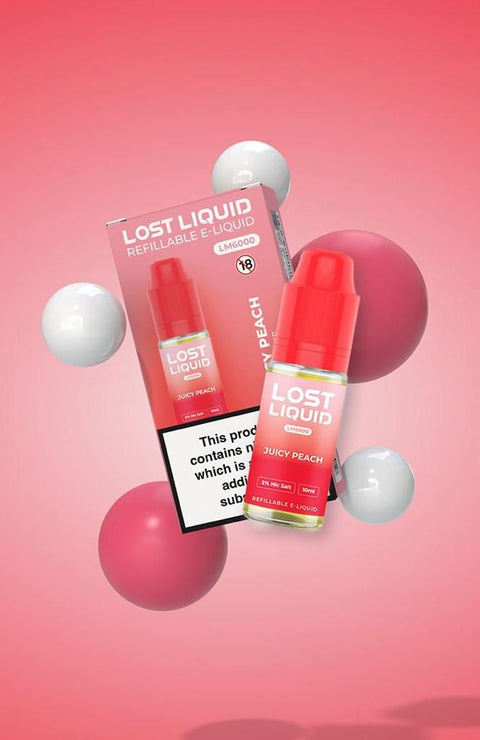 Buy cheapest online Lost Liquid Nic Salt 10ml E-liquid - Box of 10 Juicy Peach 10mg at lowest price in uk