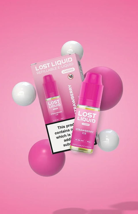 Buy cheapest online Lost Liquid Nic Salt 10ml E-liquid - Box of 10 Strawberry Ice 10mg at lowest price in uk