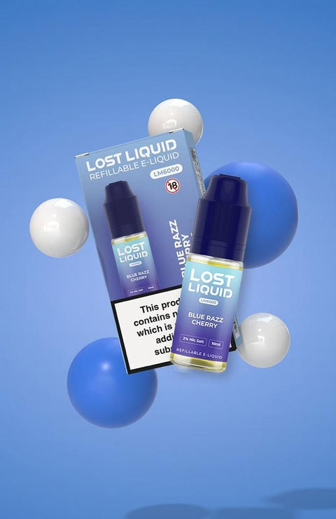 Buy cheapest online Lost Liquid Nic Salt 10ml E-liquid - Box of 10 Blue Razz Cherry 10mg at lowest price in uk