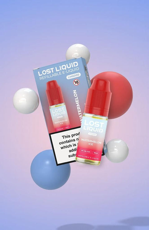Buy cheapest online Lost Liquid Nic Salt 10ml E-liquid - Box of 10 Watermelon Ice at lowest price in uk