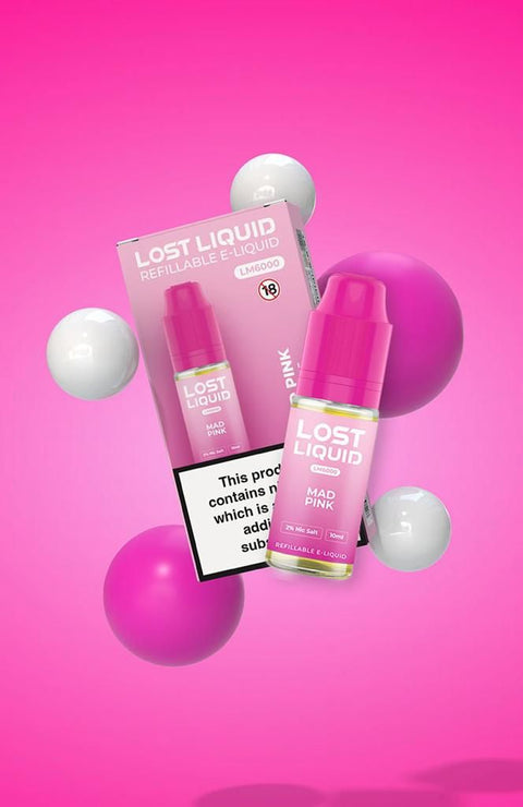 Buy cheapest online Lost Liquid Nic Salt 10ml E-liquid - Box of 10 Mad Pink 10mg at lowest price in uk