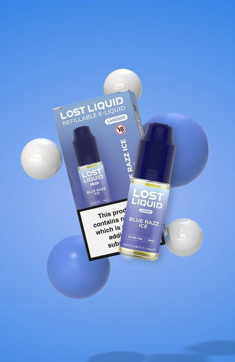 Buy cheapest online Lost Liquid Nic Salt 10ml E-liquid - Box of 10 Blue Razz Ice 10mg at lowest price in uk