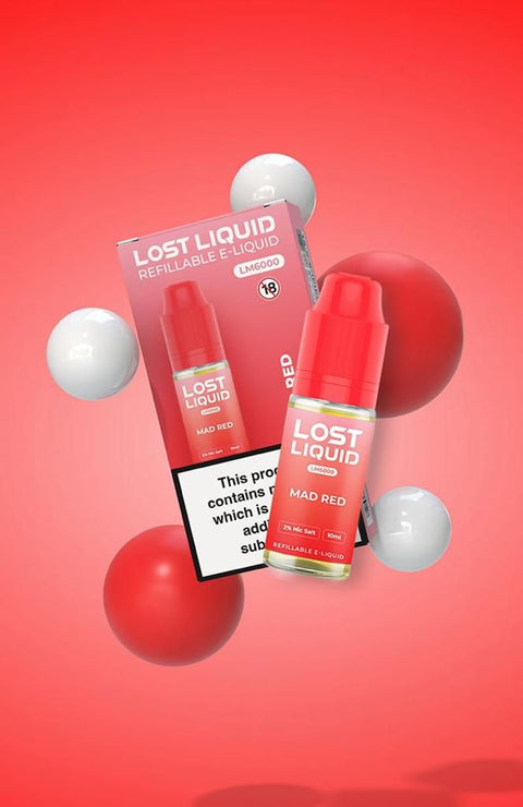 Buy cheapest online Lost Liquid Nic Salt 10ml E-liquid - Box of 10 Mad Red 10mg at lowest price in uk