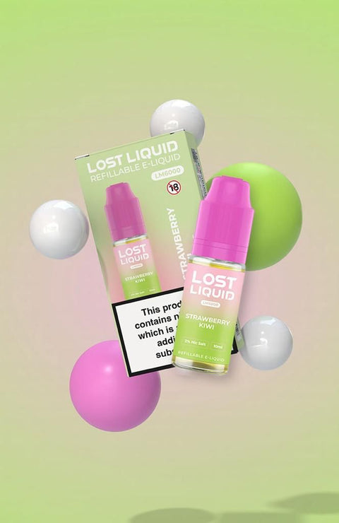 Buy cheapest online Lost Liquid Nic Salt 10ml E-liquid - Box of 10 Strawberry Kiwi 10mg at lowest price in uk