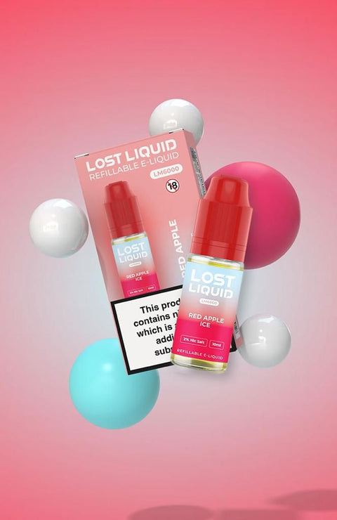 Buy cheapest online Lost Liquid Nic Salt 10ml E-liquid - Box of 10 Red Apple Ice 10mg at lowest price in uk