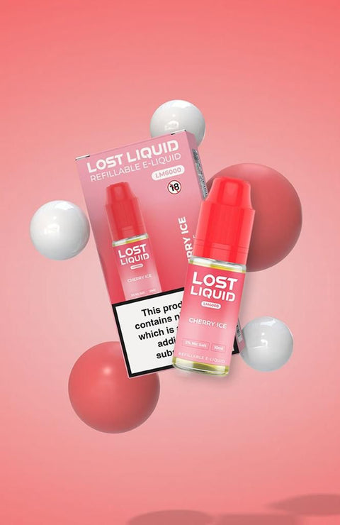 Buy cheapest online Lost Liquid Nic Salt 10ml E-liquid - Box of 10 Cherry Ice 10mg at lowest price in uk