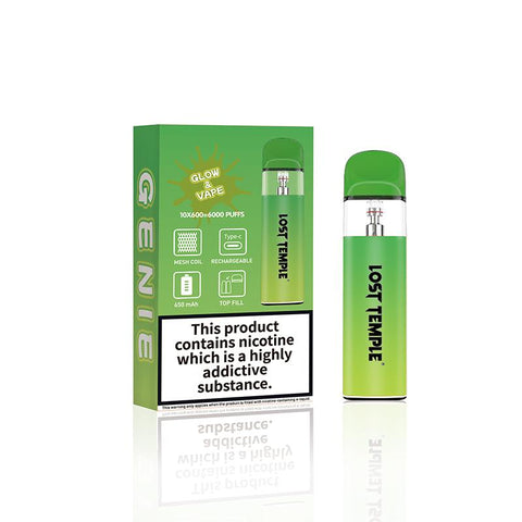 Buy cheapest online Lost Temple Genie Glow & Vape Refillable Pod System Kit Green Yellow at lowest price in uk
