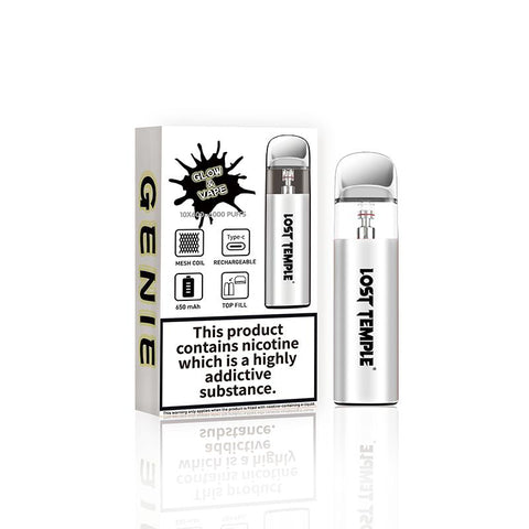 Buy cheapest online Lost Temple Genie Glow & Vape Refillable Pod System Kit White at lowest price in uk