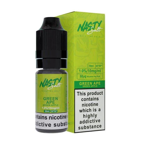 Buy cheapest online Nasty Juice 10ml Nic Salt E-Liquid - Pack Of 10 Green Ape 10MG at lowest price in uk