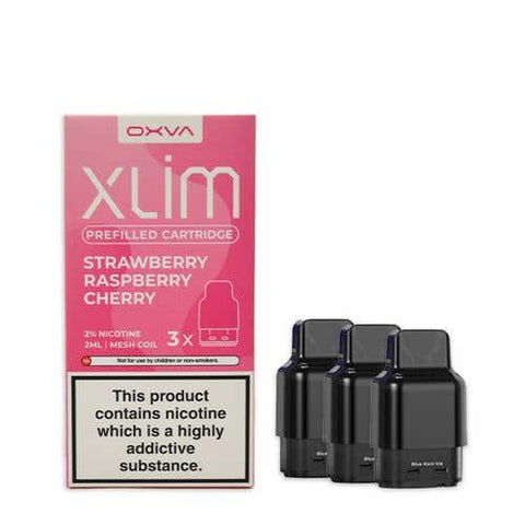 Buy cheapest online Oxva Xlim Prefilled E-liquid Pods Cartridges - Pack of 3 Strawberry Raspberry Cherry at lowest price in uk