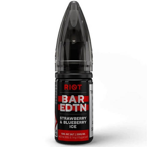 Buy cheapest online Riot Squad Bar EDTN 10ml Nic Salt E-Liquid - Pack Of 10 Strawberry & Blueberry Ice 10MG at lowest price in uk