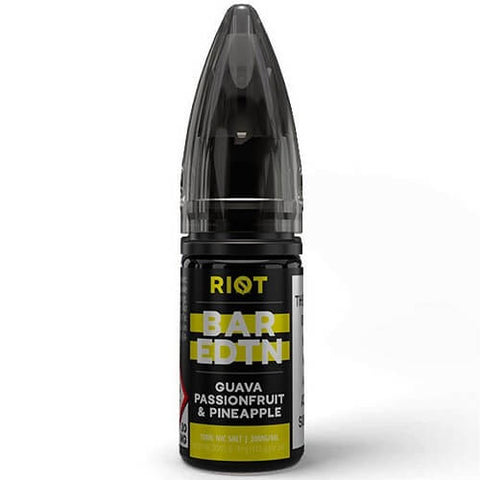 Buy cheapest online Riot Squad Bar EDTN 10ml Nic Salt E-Liquid - Pack Of 10 Guava Passion Fruit & Pineapple 10MG at lowest price in uk