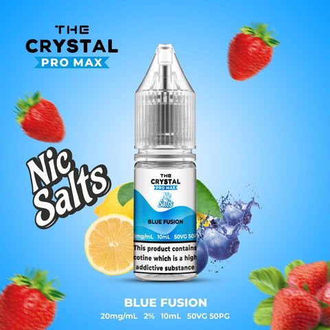 Buy cheapest online The Crystal Pro Max Vape Nic Salts 10ml - Box of 10 Blue Fusion 20mg at lowest price in uk