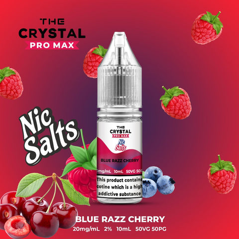 Buy cheapest online The Crystal Pro Max Vape Nic Salts 10ml - Box of 10 Blue Razz Cherry 20mg at lowest price in uk