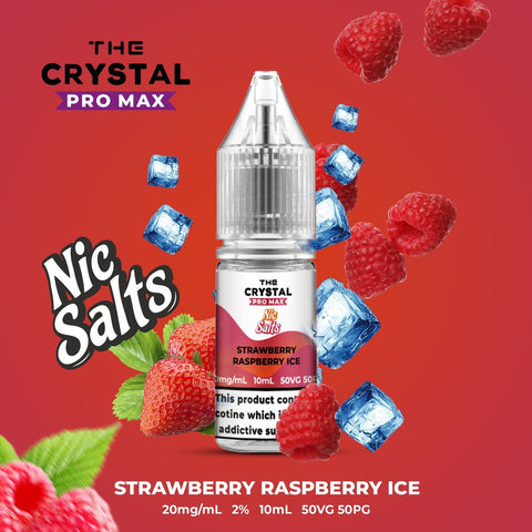 Buy cheapest online The Crystal Pro Max Vape Nic Salts 10ml - Box of 10 Strawberry Raspberry Ice 20mg at lowest price in uk