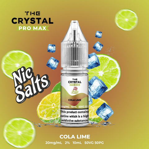 Buy cheapest online The Crystal Pro Max Vape Nic Salts 10ml - Box of 10 Cola Lime 20mg at lowest price in uk