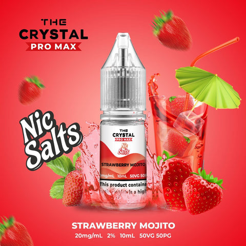 Buy cheapest online The Crystal Pro Max Vape Nic Salts 10ml - Box of 10 Strawberry Mojito 20mg at lowest price in uk