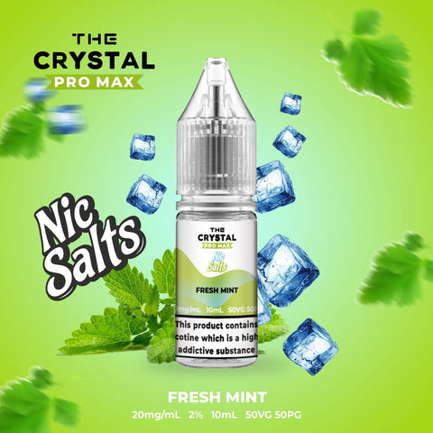 Buy cheapest online The Crystal Pro Max Vape Nic Salts 10ml - Box of 10 Fresh Mint 20mg at lowest price in uk