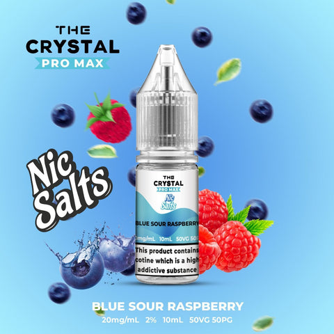 Buy cheapest online The Crystal Pro Max Vape Nic Salts 10ml - Box of 10 Blue Sour Raspberry 20mg at lowest price in uk