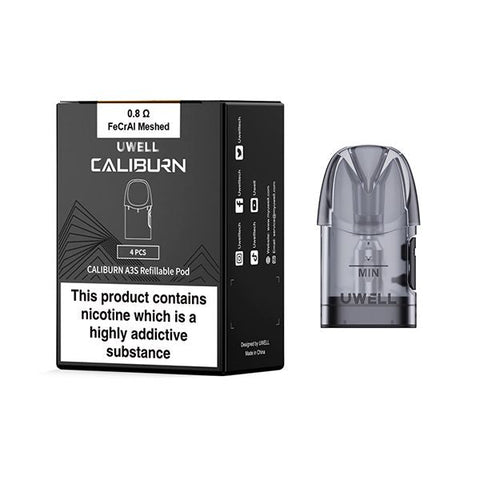 Buy cheapest online Uwell Caliburn A3S Replacement Pods - 4pack 0.8 Ohm at lowest price in uk