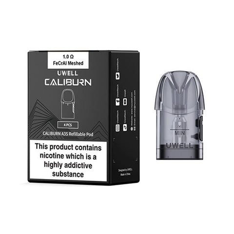 Buy cheapest online Uwell Caliburn A3S Replacement Pods - 4pack 0.1 Ohm at lowest price in uk