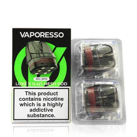 Buy cheapest online Vaporesso Luxe X Replacement Pods - Pack of 2 0.4Ω Mesh Pod at lowest price in uk