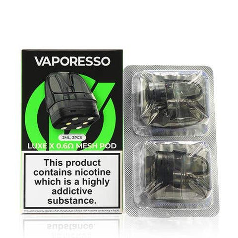 Buy cheapest online Vaporesso Luxe X Replacement Pods - Pack of 2 0.6Ω Mesh Pod at lowest price in uk